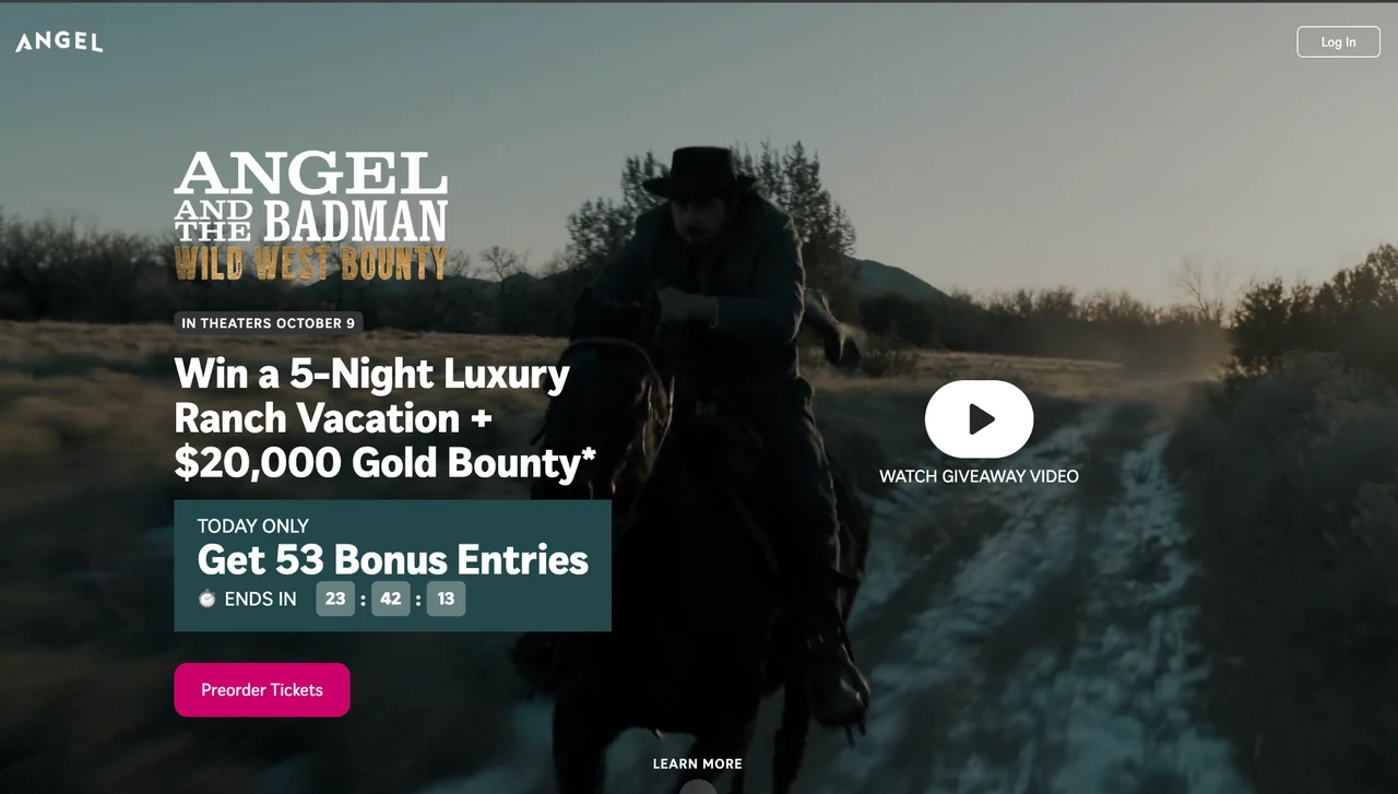 Official Angel giveaway page for Angel and the Badman: Wild West Bounty.