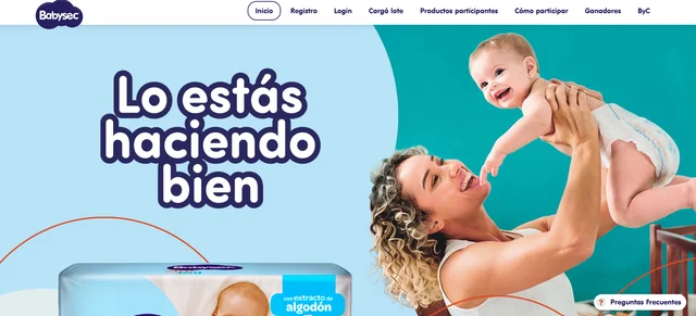 Babysec — Lo estás haciendo bien Página oficial de Babysec Argentina con la campaña Lo estás haciendo bien y el contexto visual de la promoción.