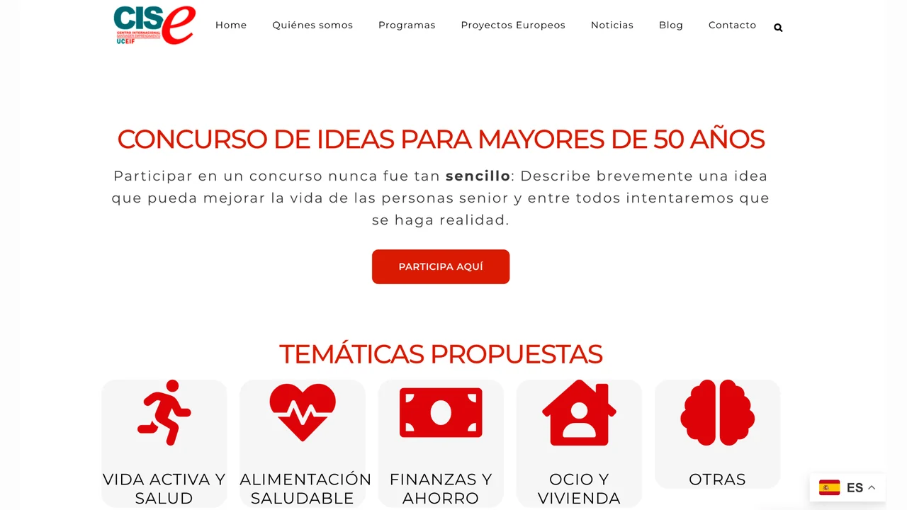 Página oficial del concurso Talento Senior 2026 de CISE para mayores de 50 años.