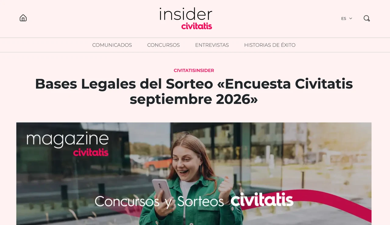Página oficial de Civitatis Insider con las bases legales de la encuesta Civitatis septiembre 2026 y la imagen principal de concursos y sorteos Civitatis.