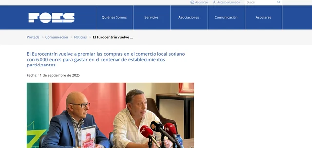 Presentación de la campaña Eurocentrín 2026 de FOES con el anuncio del premio de 6.000 euros para compras en Soria