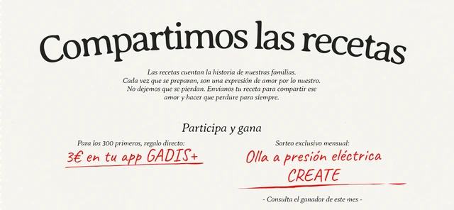 Creatividad de Gadis Compartimos las recetas con el premio mensual de septiembre, una olla a presión eléctrica CREATE