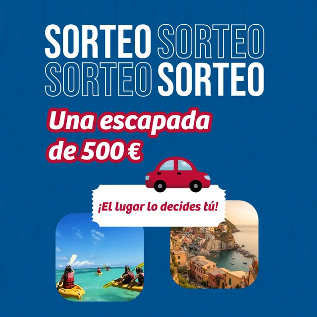 Creatividad oficial de GasExpress para el sorteo de una escapada de 500 € publicado en septiembre de 2026.
