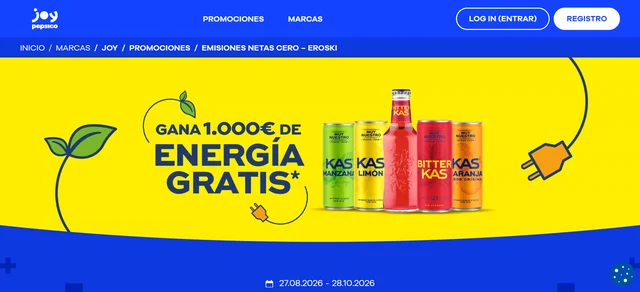 Cabecera oficial de la promoción Emisiones Netas Cero de KAS y Bitter KAS con Eroski.