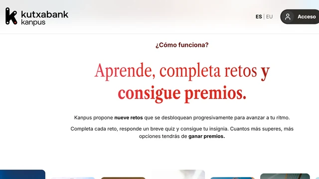 Página oficial de Kutxabank Kanpus 2026-2027 con retos para conseguir premios y participar en sorteos