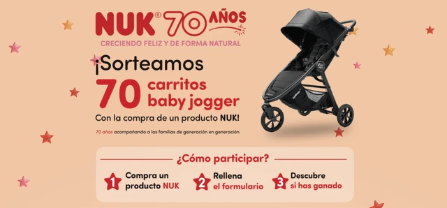 Promoción NUK 70 Aniversario con 70 carritos Baby Jogger y pasos para participar
