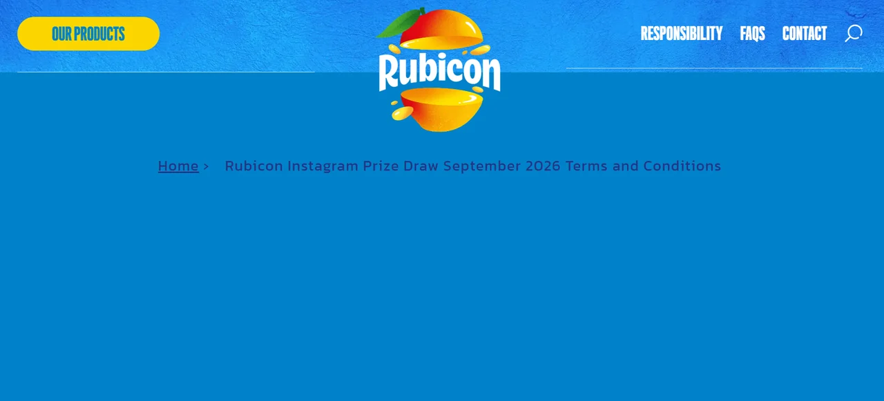 Rubicon — Instagram Prize Draw September 2026 Official Rubicon page for the September 2026 Instagram prize draw terms and conditions