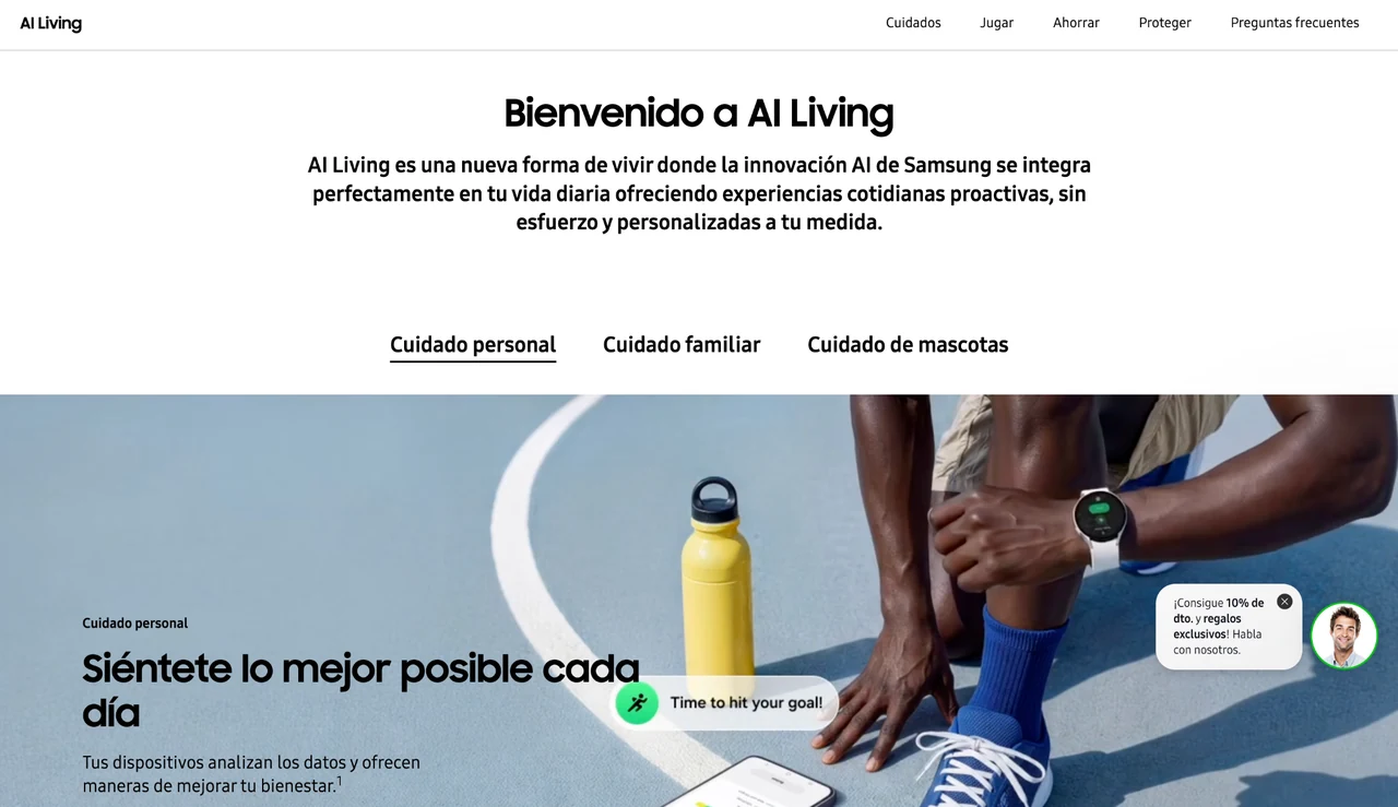 Página oficial de Samsung AI Living en España con la presentación de la campaña y el contexto visual del concurso de septiembre de 2026.