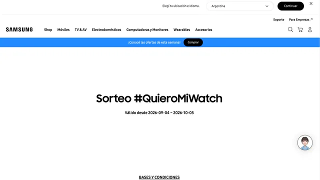 Samsung Members #QuieroMiWatch 2026 Página oficial de Samsung Members con el sorteo #QuieroMiWatch y sus fechas de vigencia