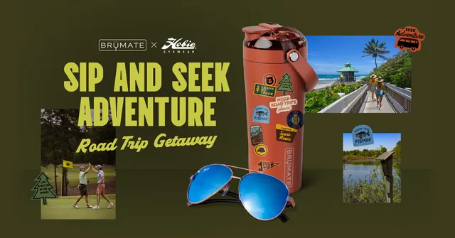 Sip and Seek Adventure Road Trip Getaway campaign banner.