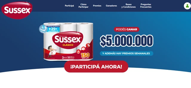 Promo Sussex 2026: $5.000.000 y premios semanales Promo Sussex 2026 con premio final de cinco millones de pesos y premios semanales